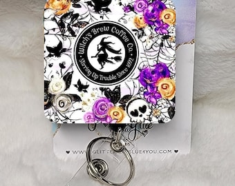 Witches Brew Coffee Co Badge Reel, Interchangeable ID Holder