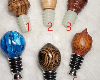Hand Turned Wood and Acrylic Wine Stoppers