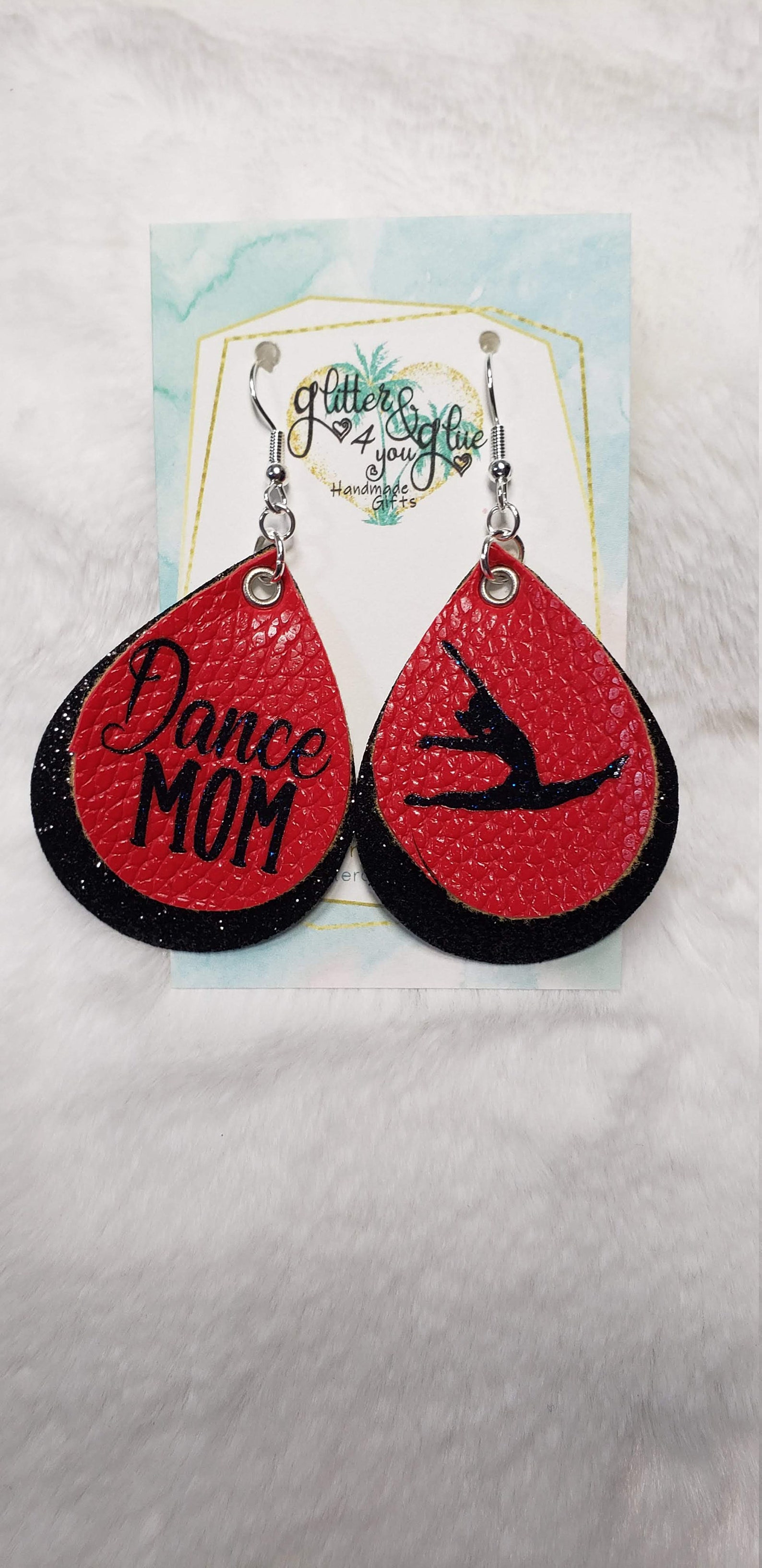 Dance Mom Personalized Leather Earrings Custom Dance Leather Etsy