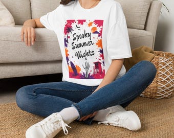 Spooky Summer Nights T-Shirt | Halloween Palm Tree Sunset Tee