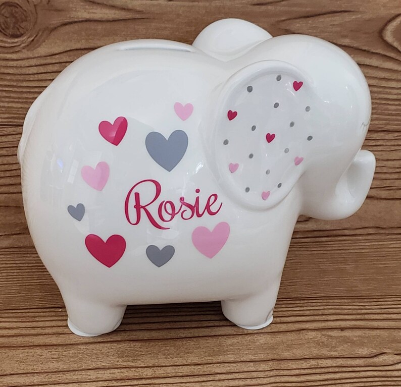 Custom Elephant Piggy Bank Personalized Baby's First Etsy