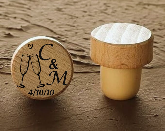 Personalized Engraved Wood Wine Stoppers, Wine Corks, Party, Wedding Favor, Bachelorette, Wedding gifts, Bridal Shower, Baby Shower