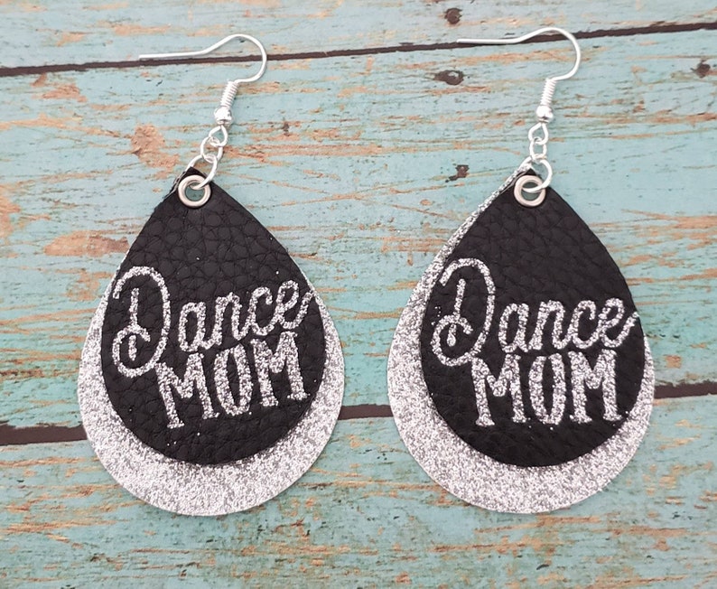 Dance Mom Personalized Leather Earrings Band Mom Custom Etsy