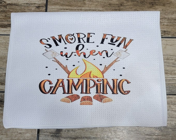 Smore fun Camping, RV, Camping, Camper, Camping life,   Waffle Weave Dish Towel