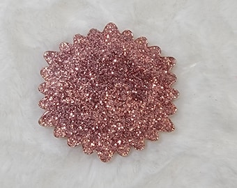 Rose Gold Glitter Sunflower Shaped Acrylic Blanks for Badge Reels