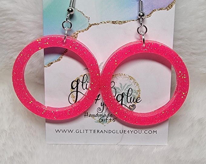 Glitter Glow in the Dark Resin Acrylic Earrings