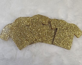Scrub Top Shape Glitter Acrylic Blanks for Badge Reels