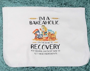 Bakeaholic on the Road to Recovery, Waffle Weave Dish Towel