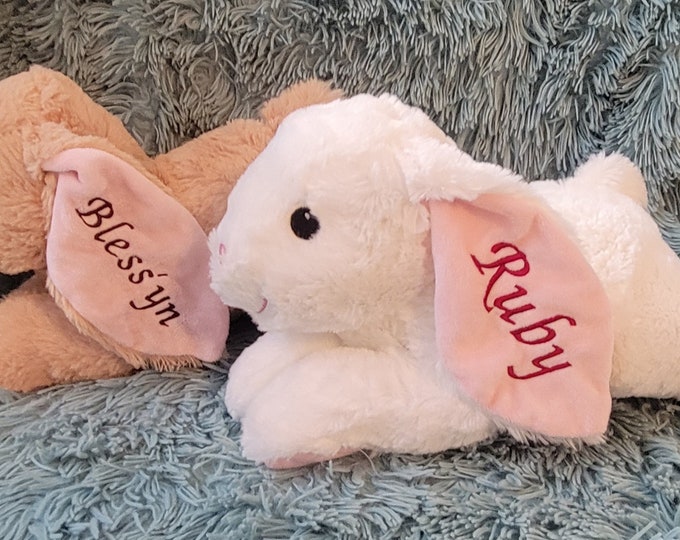 Personalized Embroidered Easter Bunny Ears, Easter Bunny, First Easter Gift, Baby Gift, Stuffed Rabbit, Easter Basket