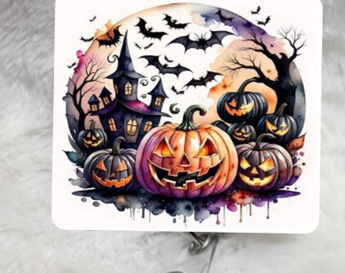 Halloween, Spooky, 3D,  Badge Reel, Retractable Interchangeable Custom Badge, ID Badge