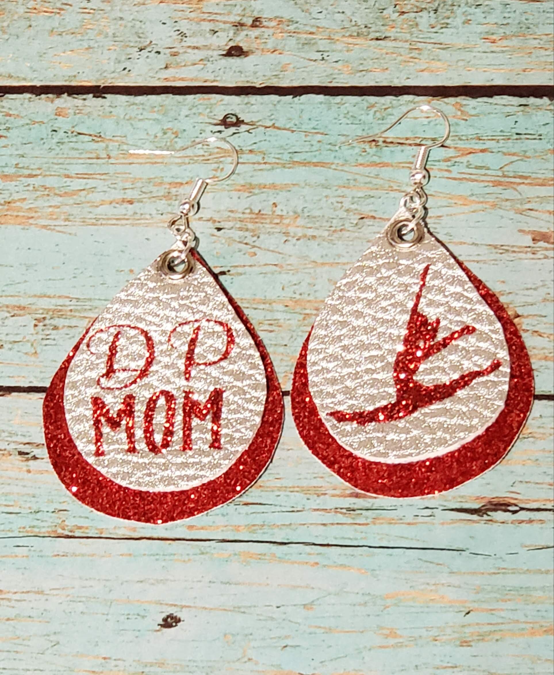Dance Mom Personalized Leather Earrings, Band Mom Custom Leather