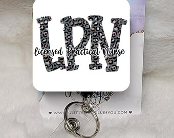 Licensed Practical Nurse Badge Reel, Interchangeable Sublimated ID Holder, Medical Office Accessory