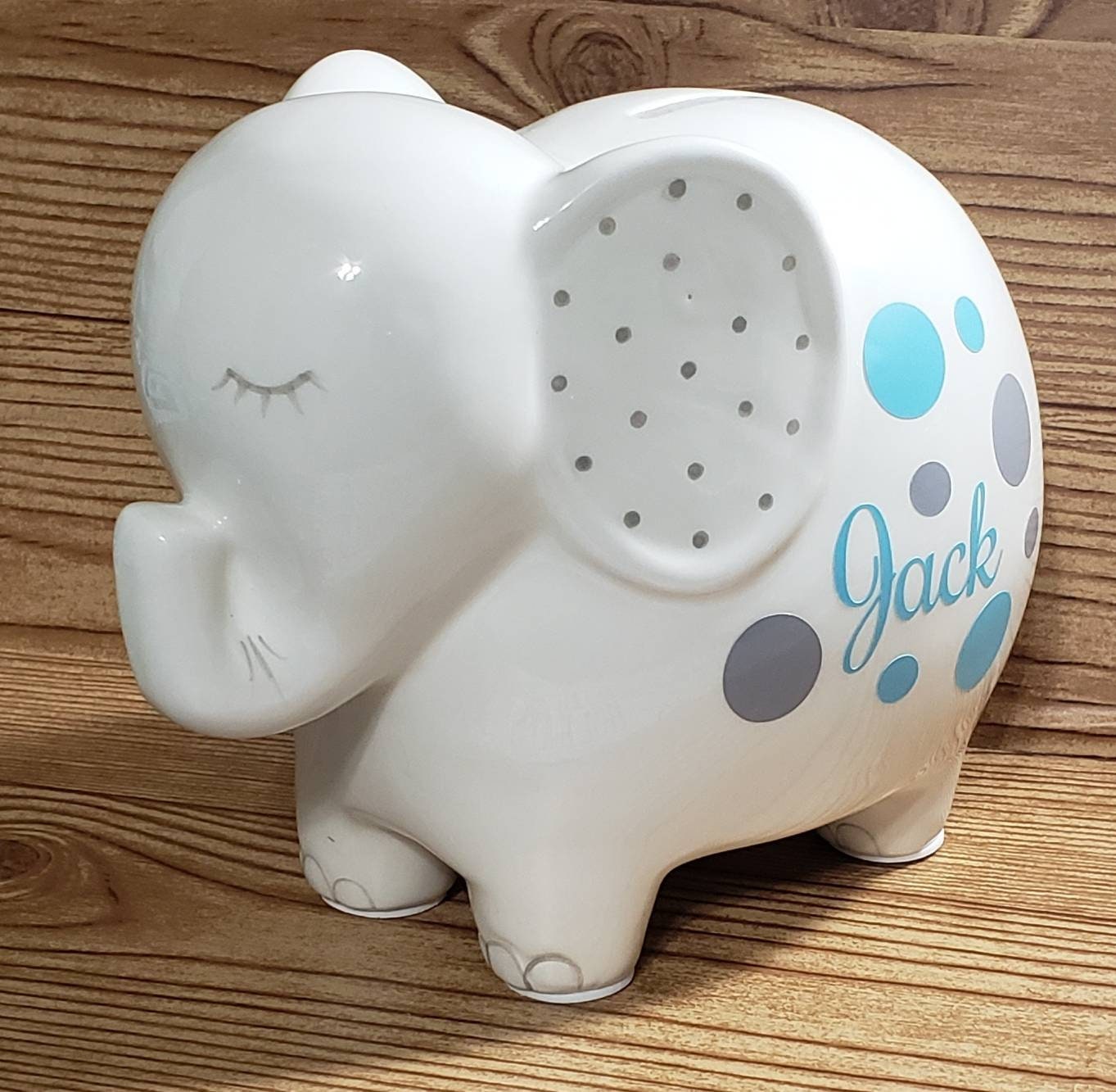 Custom Elephant Piggy Bank, Personalized, Baby's First Piggy Bank
