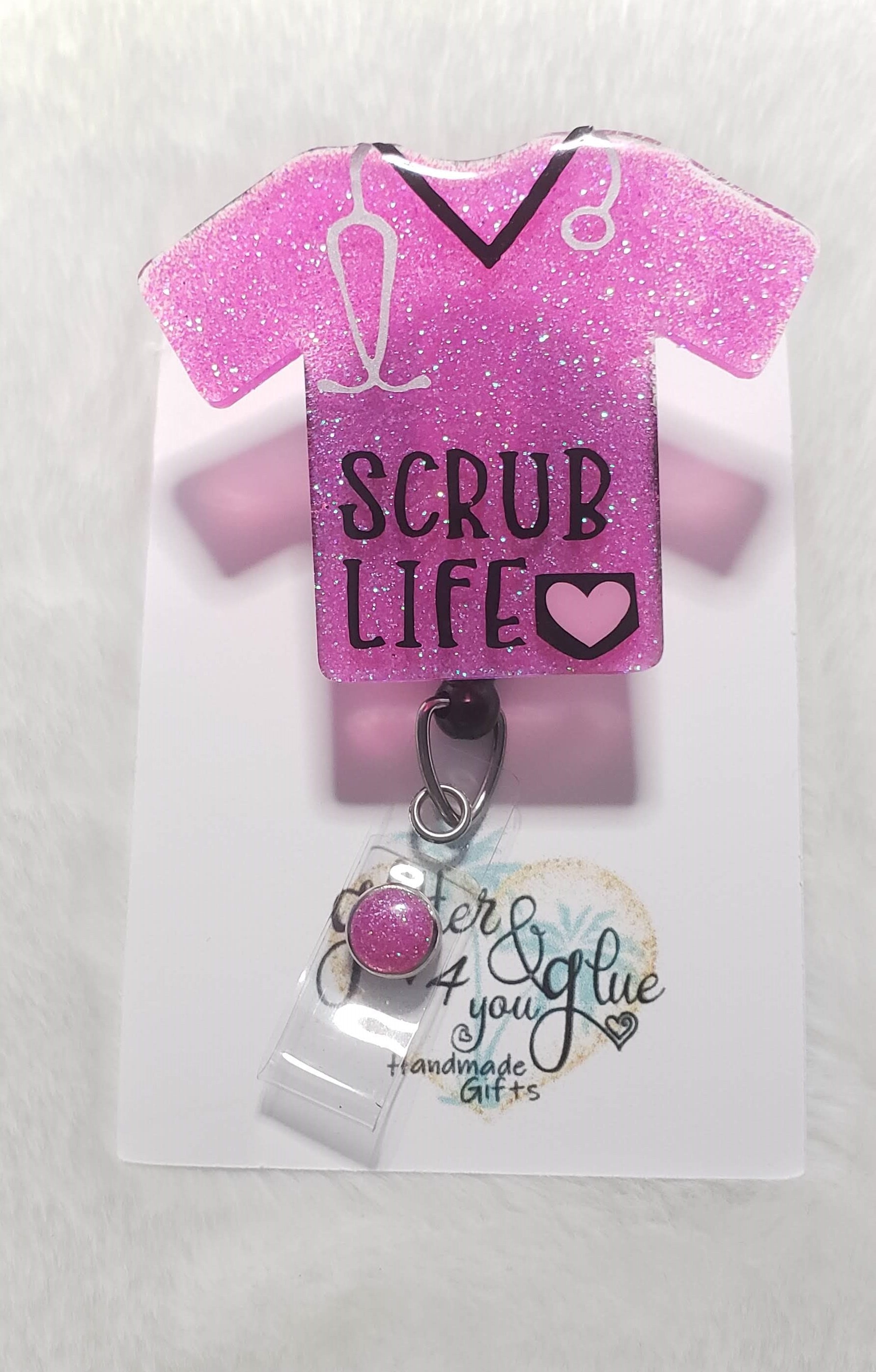 Scrub Life Badge Reel, Nurse Life, Interchangeable Retractable