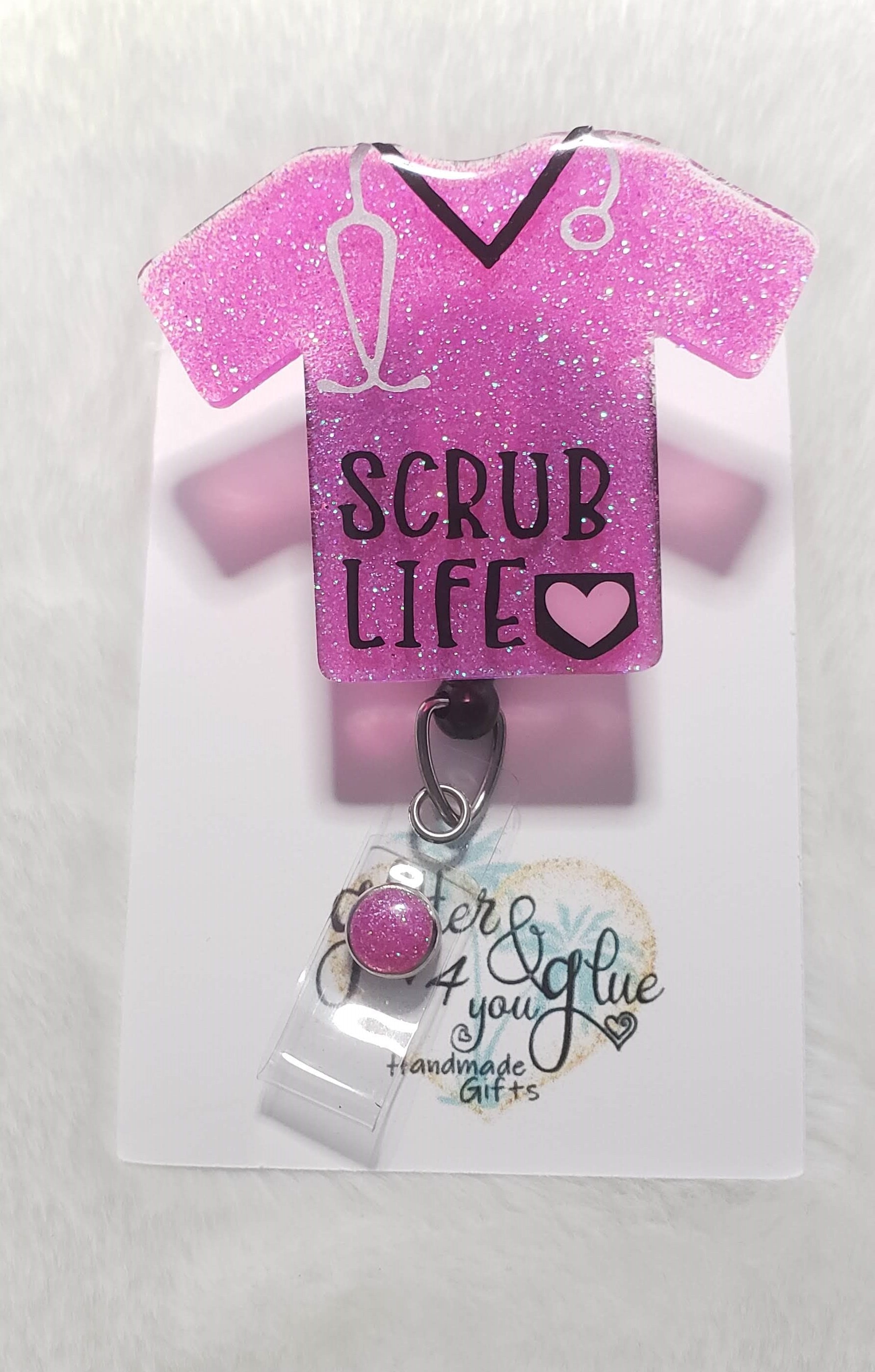 Scrub Life Badge Reel Nurse Health Care Medical Professional 