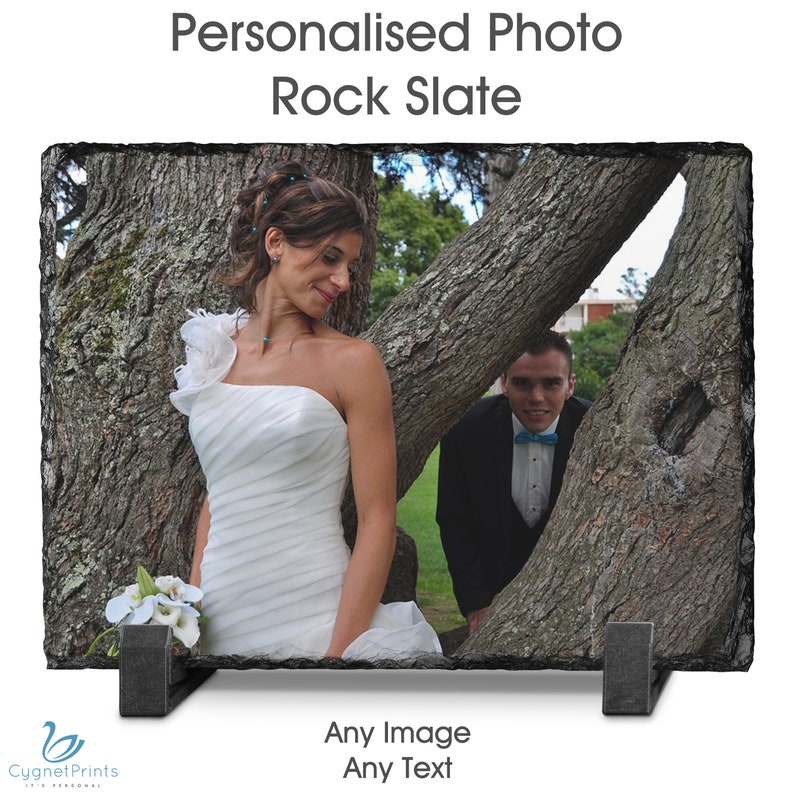 Personalised Rock Slate Custom Images Photo/&Text Birthday Christmas Wedding