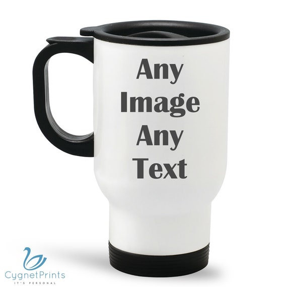 Personalised Custom Text Thermal Mug Coffee Tea Travel Flask Cup Gift