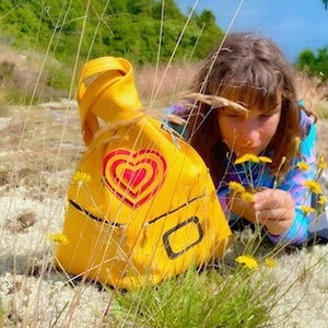 YELLOW BACKPACK, RED Heart Backpack, Premium Leather Backpack Durable And Stylish For Everyday Use image 1