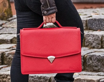 Borsa per laptop in pelle da donna fatta a mano - Elegante valigetta per lavoro e affari