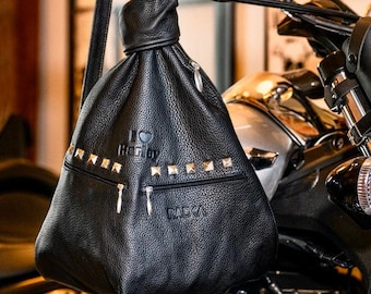 Biker Leather Backpack – Rugged, Stylish & Built for the Open Road