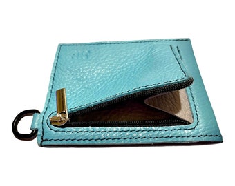Cartera de cuero hecha a mano para tarjetas: diseño compacto, unisex y minimalista