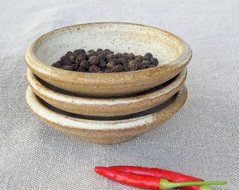 set of 3 small bowls, small spices bowls, ceramic small bowls, small rustic bowls, ceramic trinket dish, ceramic bowl set, ceramic bowl