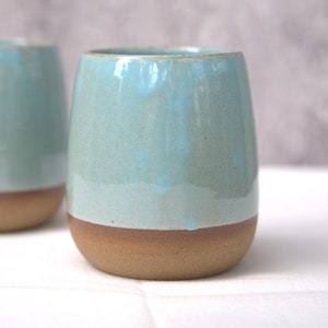 Turquoise Pottery Mug, Round Ceramic Mug, Ceramic Coffee Mug, Rustic Tumbler