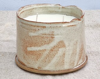 Rustic Hand Poured Ceramic Scented Candle,  Aromatherapy Ceramic Candle
