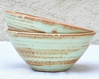 Light Green Ceramic Soup Bowl, Rustic Stoneware Cereal Bowl