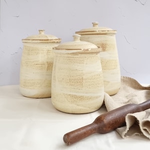 Pottery Canister Set, Farmhouse Canister