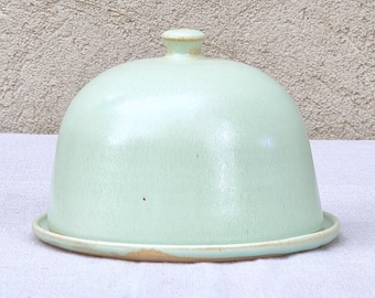 Mint Green Ceramic Covered Butter Dish
