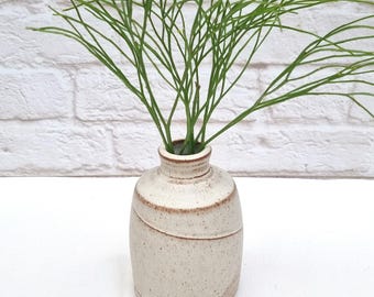 Speckled Ceramic Bud Vase - Handmade Rustic Farmhouse Decor