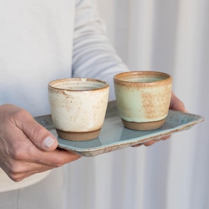 Eklektische Keramik Espressotassen, Keramikbecher, Steingut Espressotassen, handgemachte Kaffeetasse, Geschenk für Kaffeeliebhaber, Italien Espresso