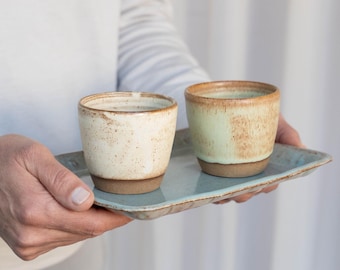 Eclectic Pottery Espresso Cups, Ceramic Mug, Stoneware espresso Cups, Handmade Coffee Mug, Coffee Lovers Gift, Italy Espresso