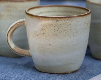 Espresso Mug, White Mug, Ceramic Mug, Handmade Coffee Mug, Coffee Lovers Gift, Ceramic Espresso Cup, Italy Espresso Cup, Rustic Coffee Mug