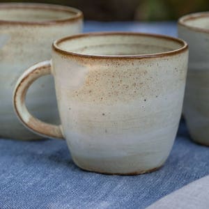 Espresso Mug, White Mug, Ceramic Mug, Handmade Coffee Mug, Coffee Lovers Gift, Ceramic Espresso Cup, Italy Espresso Cup, Rustic Coffee Mug image 1