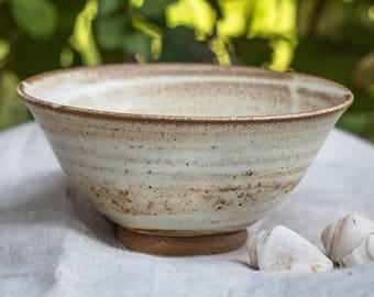 Pottery Cereal Bowl, Pottery Bowl, Ceramic Soup Bowl, Salad Bowl, Rustic Bowl, Ramen Bowl, Noodles Bowl, White Bowl