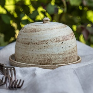 Pottery Butter Dish, Butter Dish With Lid, Lidded Butter Dish, European Butter Dish, Serving Platter, Ceramic Butter Dish, Rustic Handmade image 1