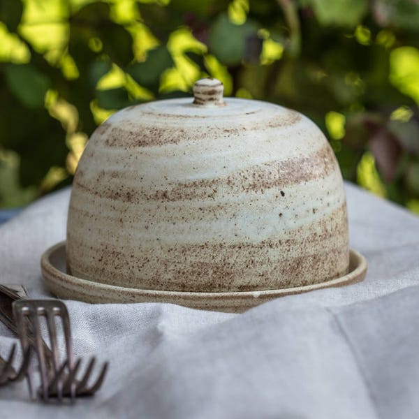 Pottery Butter Dish, Butter Dish With Lid, Lidded Butter Dish, European Butter Dish, Serving Platter, Ceramic Butter Dish, Rustic Handmade