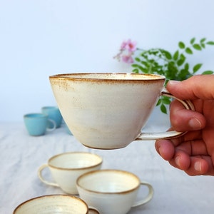 Handmade Pottery Blue Cappuccino Cup with a Saucer by Mad About Pottery –  Mad About Pottery