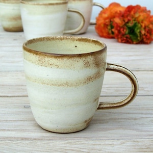 Espresso Mug, White Mug, Ceramic Mug, Handmade Coffee Mug, Coffee Lovers Gift, Ceramic Espresso Cup, Italy Espresso Cup, Rustic Coffee Mug image 4