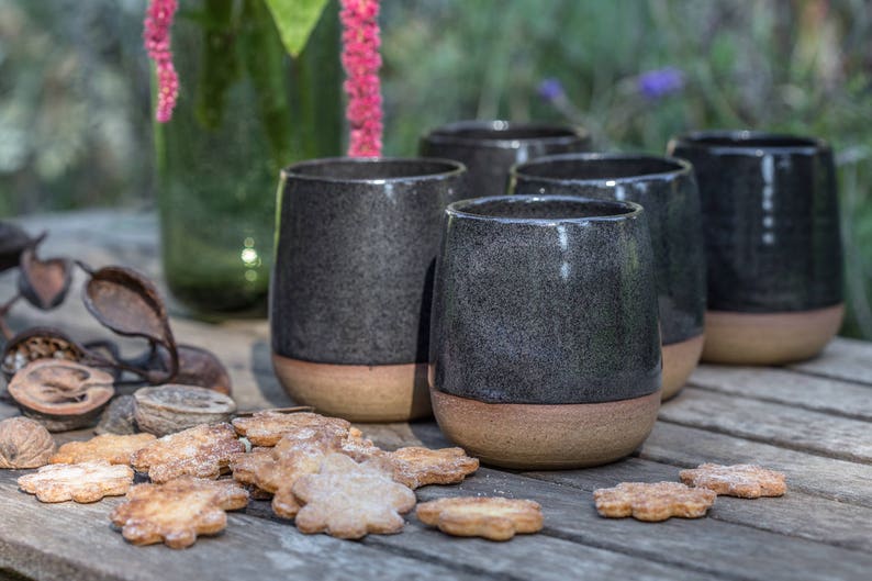 Black Pottery Mug Ceramic Coffee Mug Rustic Pottery Mugs Etsy