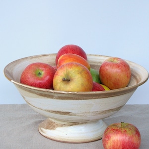 Large Ceramic Pedestal Bowl, Pedestal Fruit Bowl, Footed Ceramic Bowl, Pedestal Dish image 1