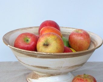Large Ceramic Pedestal Bowl, Pedestal Fruit Bowl, Footed Ceramic Bowl, Pedestal Dish