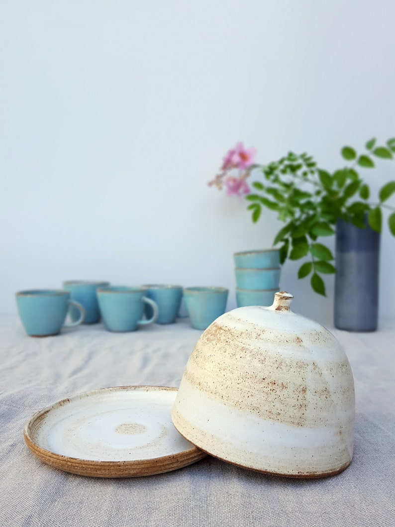 Pottery Butter Dish, Butter Dish With Lid, Lidded Butter Dish, European Butter Dish, Serving Platter, Ceramic Butter Dish, Rustic Handmade image 4