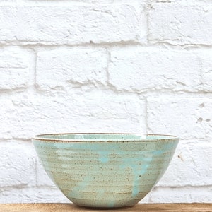 Ceramic Soup Bowl, Pottery Cereal Bowl, Breakfast Bowl, Salad Bowl Turquoise