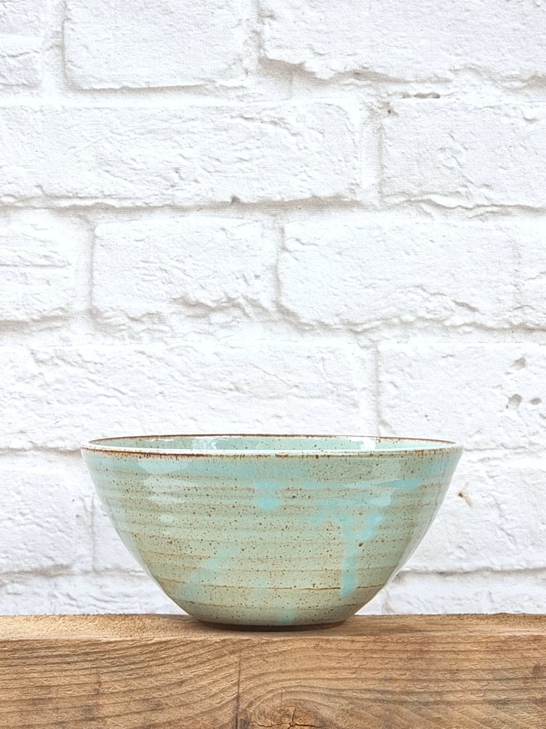 Ceramic Soup Bowl, Pottery Cereal Bowl, Breakfast Bowl, Salad Bowl Turquoise