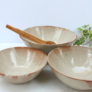 large nesting pottery bowls image 3