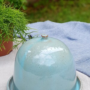 Turquoise Ceramic Butter Keeper, Ceramic Butter Dish, Butter Crock image 3