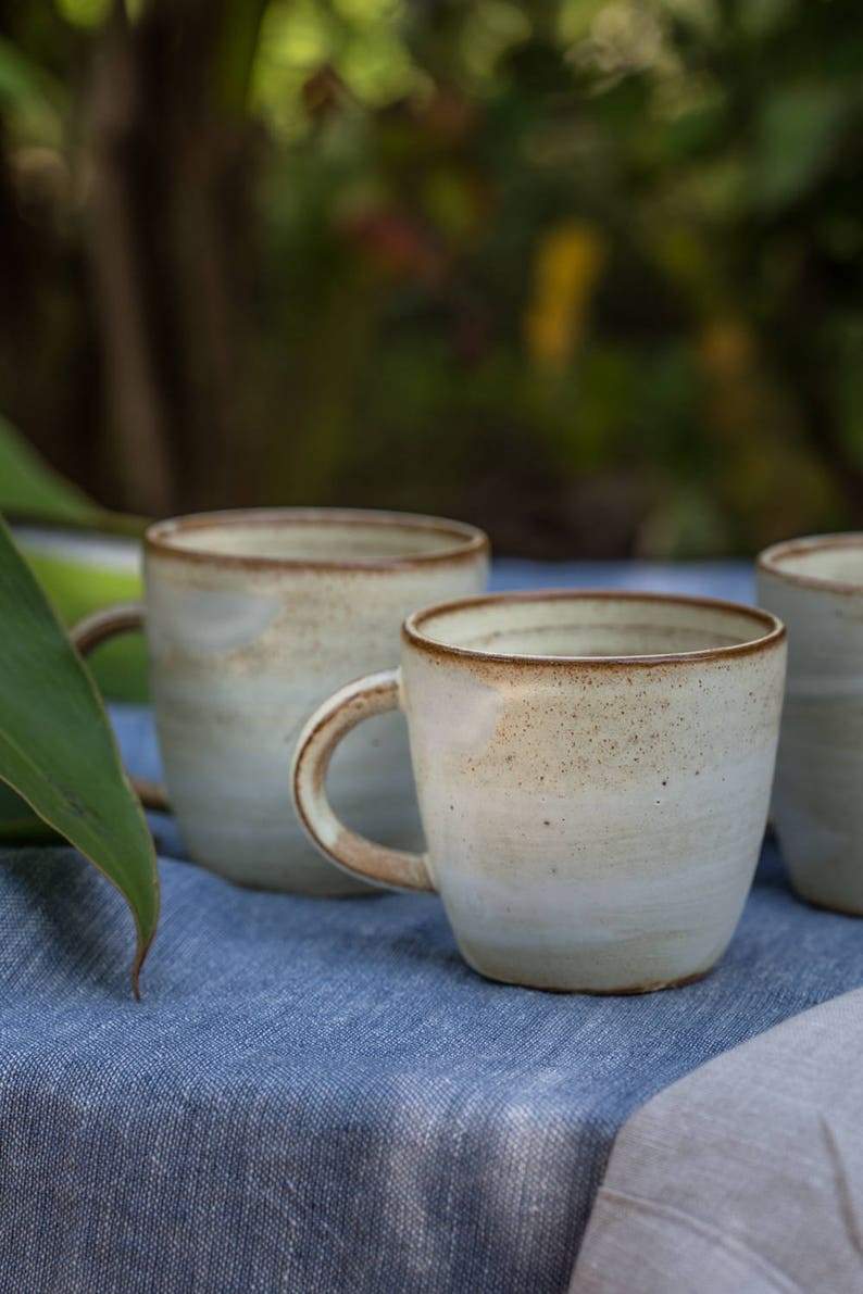 Espresso Mug, White Mug, Ceramic Mug, Handmade Coffee Mug, Coffee Lovers Gift, Ceramic Espresso Cup, Italy Espresso Cup, Rustic Coffee Mug image 1